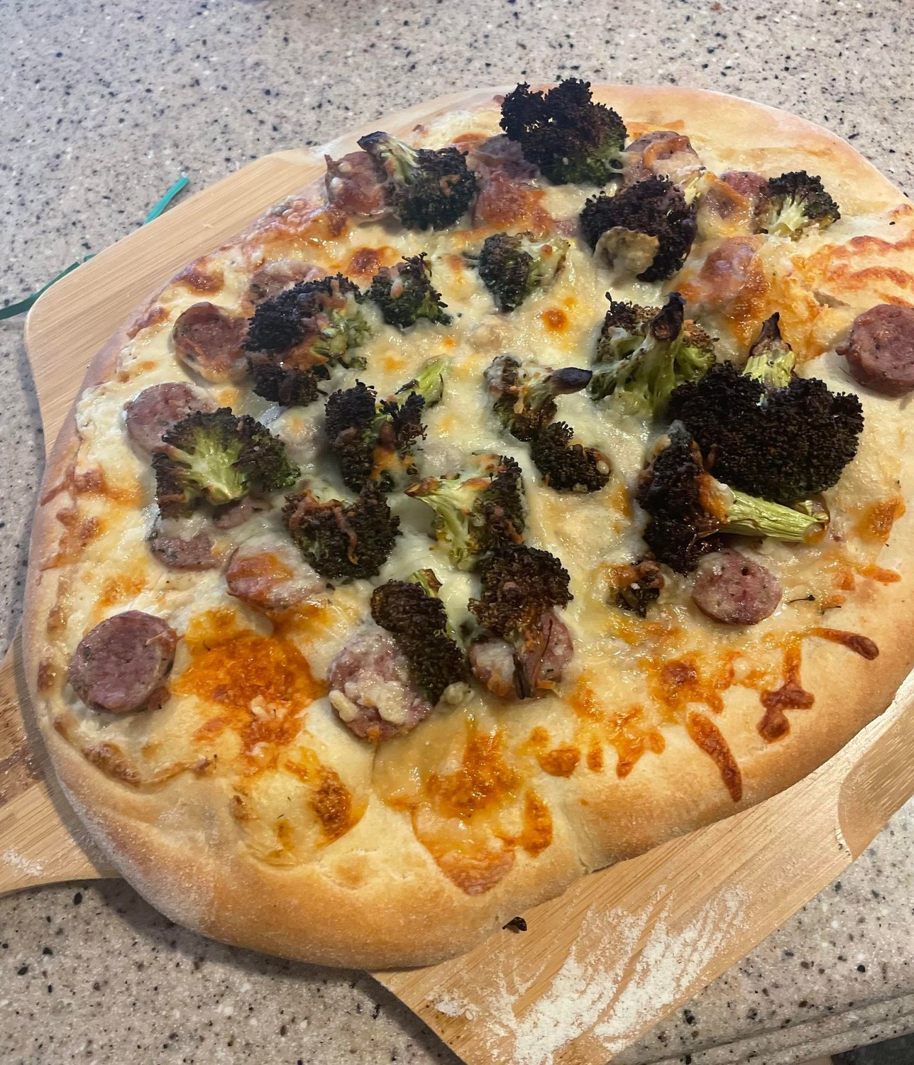 Scott Surdi, Sayville 
Broccoli and broccoli rabe sausage pizza